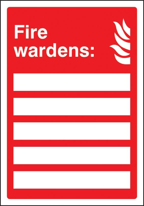 21035E Fire wardens (space for 5 people) Self Adhesive Vinyl (200x150mm) Safety Sign