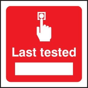 21041B Last tested Self Adhesive Vinyl (80x80mm) Safety Sign