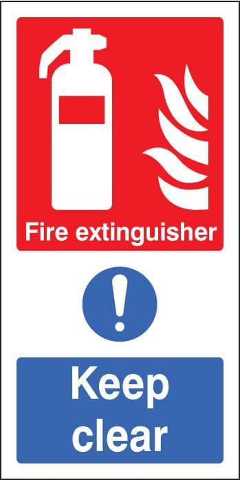 21056V Fire extinguisher keep clear (multi purpose) Self Adhesive Vinyl (300x150mm) Safety Sign
