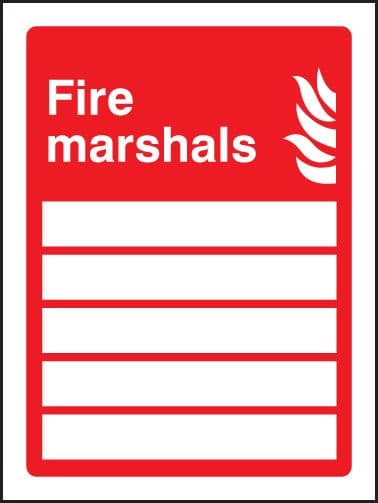 21062E Fire marshals (space for 5 people) Self Adhesive Vinyl (200x150mm) Safety Sign