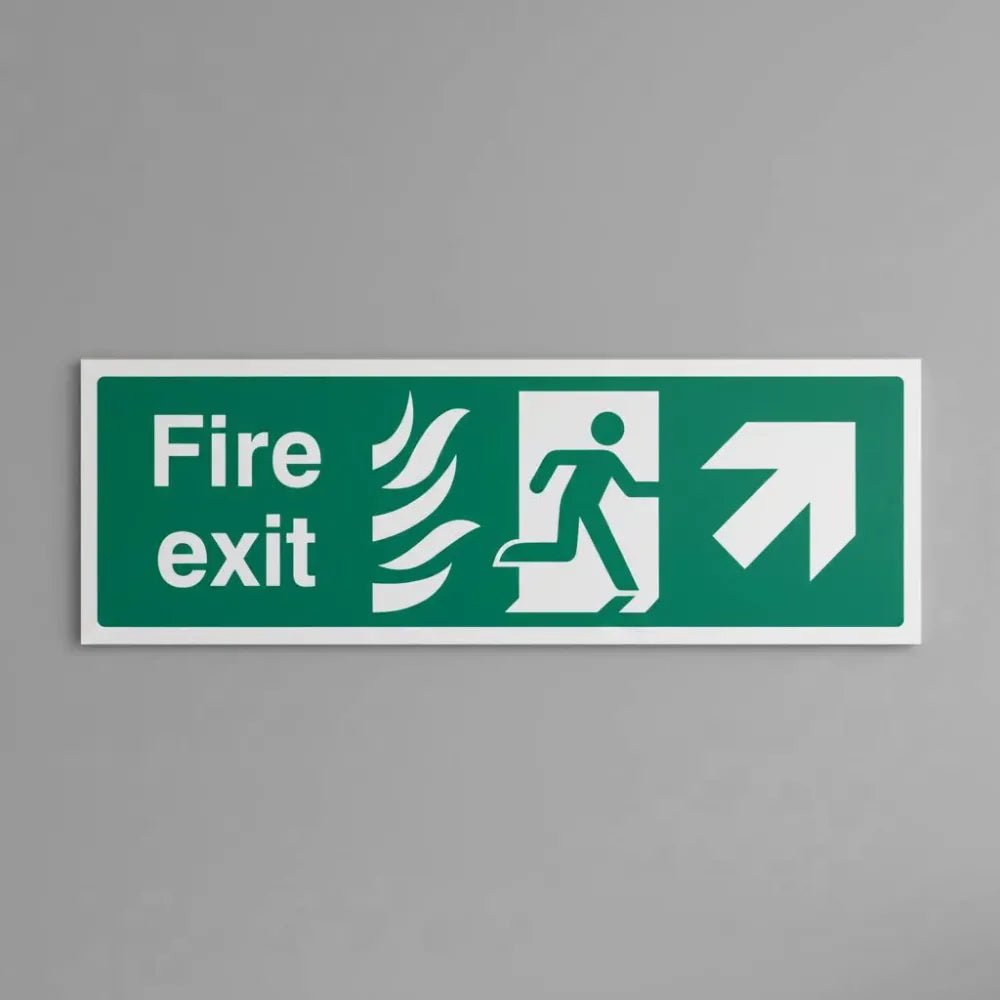 Fire exit arrow up right HTM