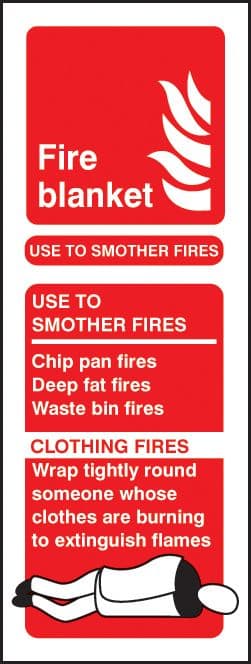 21218S Fire blanket identification Self Adhesive Vinyl (75x200mm) Safety Sign