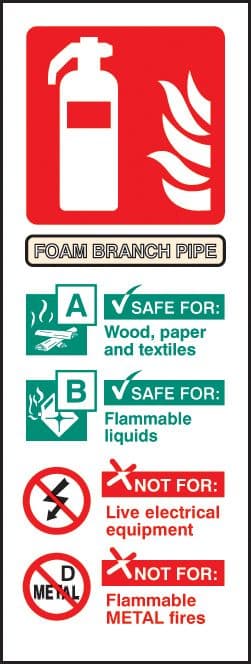 21219S Foam branchpipe identification Self Adhesive Vinyl (75x200mm) Safety Sign