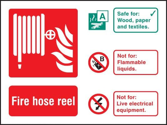 21221D Hose reel identification Self Adhesive Vinyl (100x150mm) Safety Sign