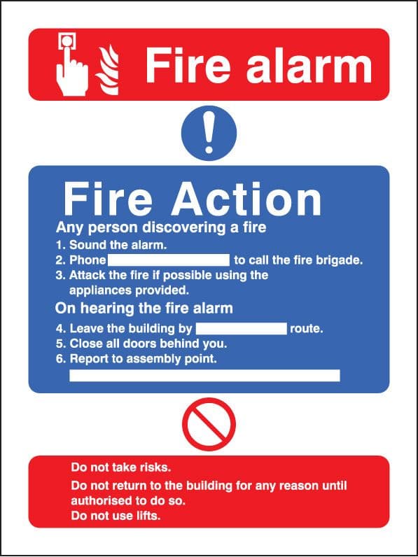 21426E Fire action/call point without lift Self Adhesive Vinyl (200x150mm) Safety Sign