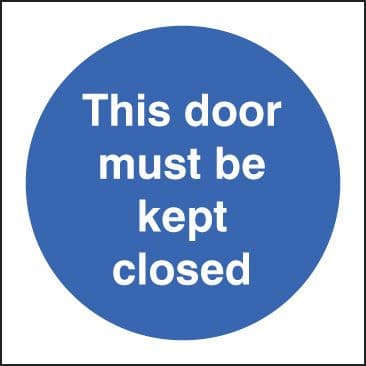 21608B This door must be kept closed Self Adhesive Vinyl (80x80mm) Safety Sign