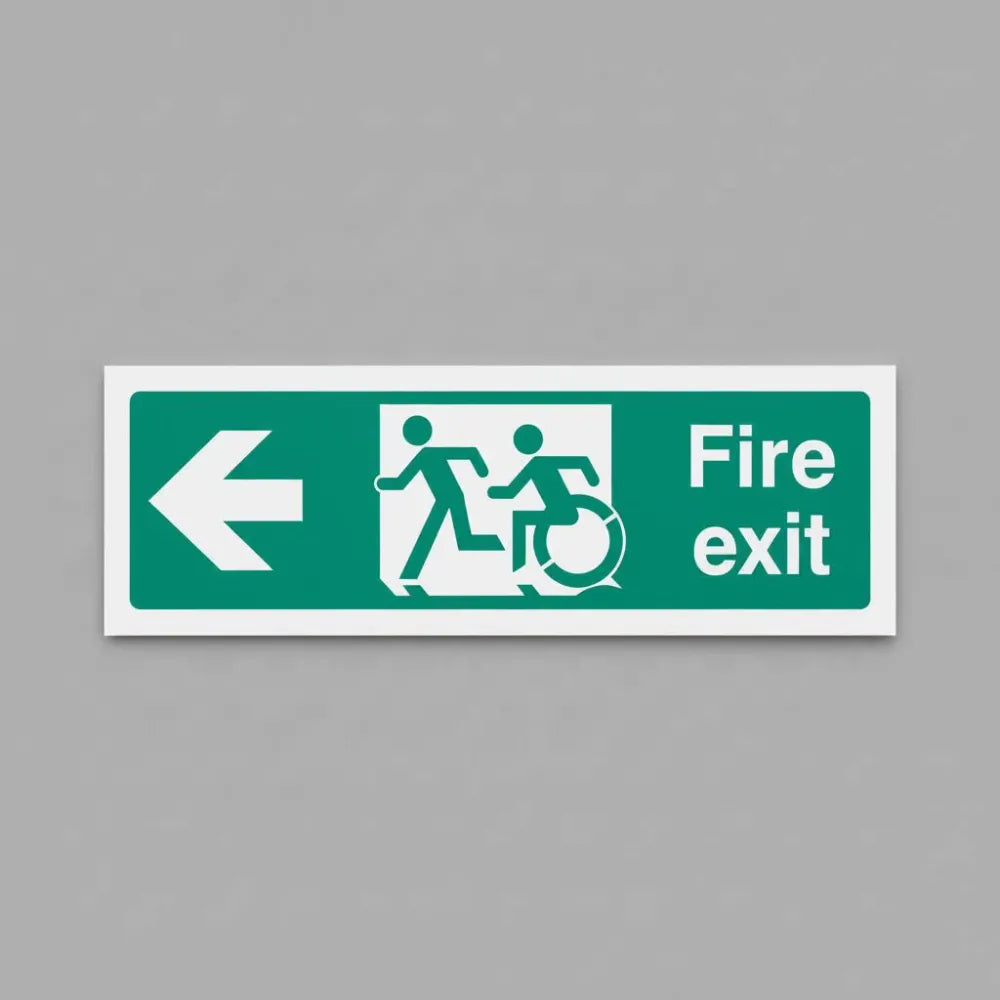 Disabled fire exit arrow left - inclusive design