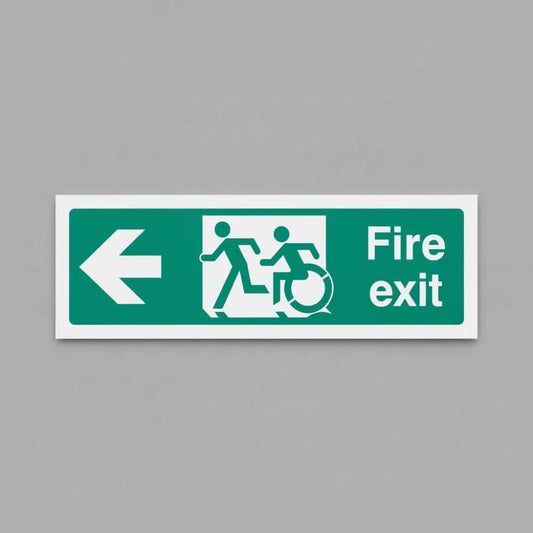 Disabled fire exit arrow left - inclusive design