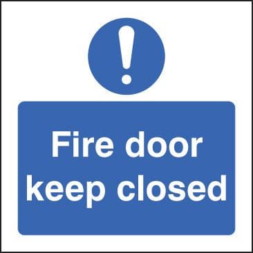 21628B Fire door keep closed Self Adhesive Vinyl (80x80mm) Safety Sign