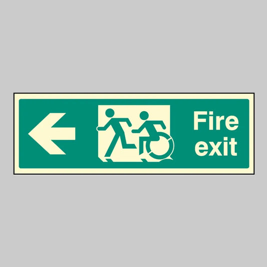 Disabled fire exit arrow left - inclusive design