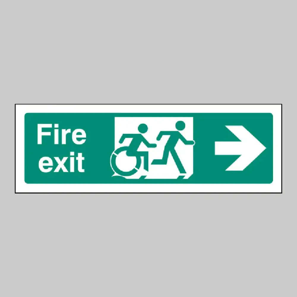 Disabled fire exit arrow right - inclusive design