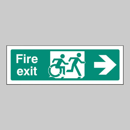 Disabled fire exit arrow right - inclusive design