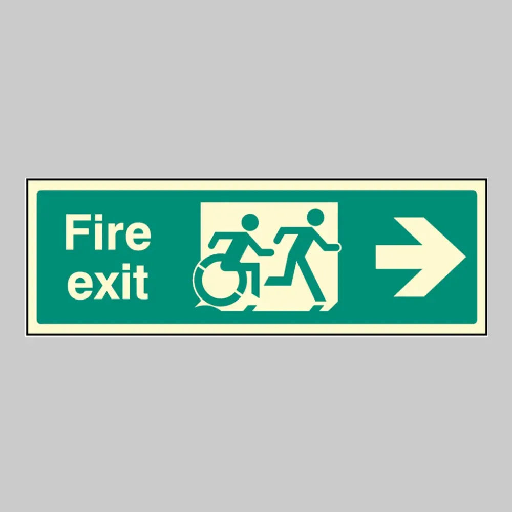 Disabled fire exit arrow right - inclusive design
