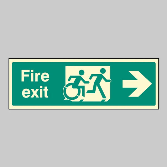 Disabled fire exit arrow right - inclusive design