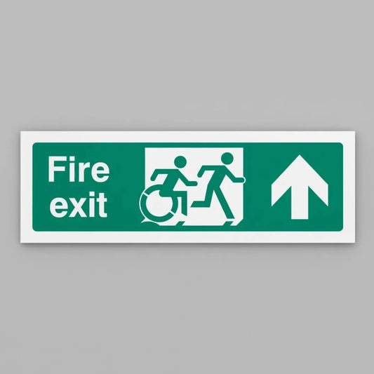 Disabled fire exit arrow up - inclusive design