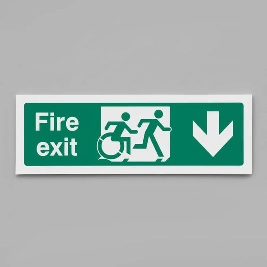 Disabled fire exit arrow down - inclusive design