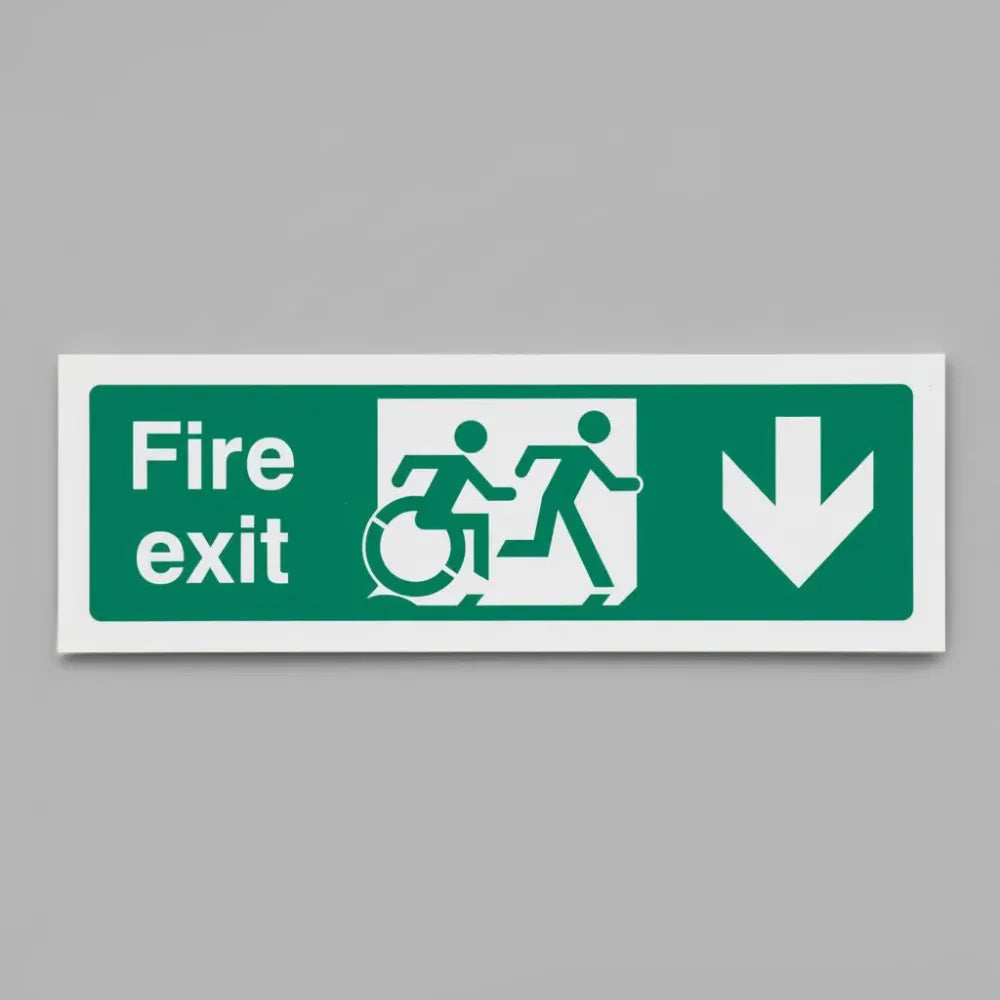 Disabled fire exit arrow down - inclusive design
