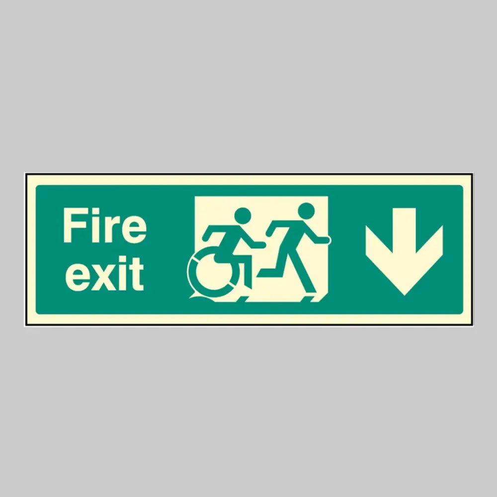Disabled fire exit arrow down - inclusive design