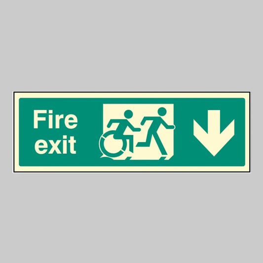 Disabled fire exit arrow down - inclusive design