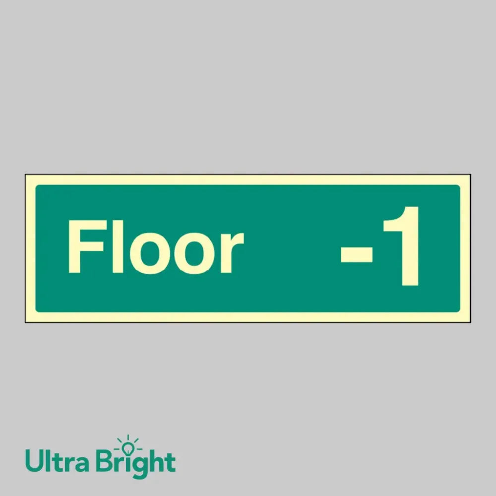 42170L Floor -1 Photoluminescent S/A Vinyl (450x150mm) Safety Sign