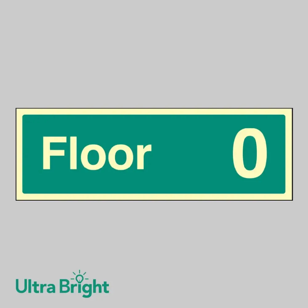 42171L Floor 0 Photoluminescent S/A Vinyl (450x150mm) Safety Sign