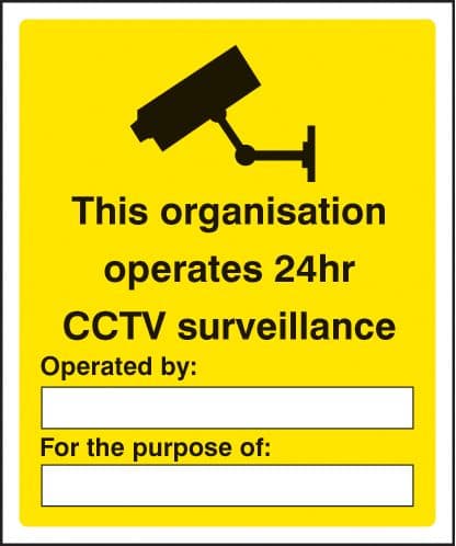 21710H This organisation operates 24hr CCTV surveillance Sticker (300x250mm) Safety Sign