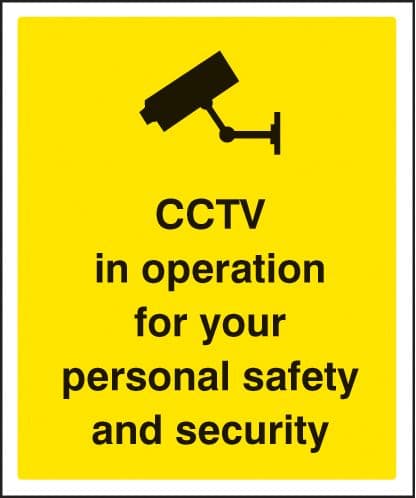 21712H CCTV in operation for personal safety and security Self Adhesive Vinyl (300x250mm)
