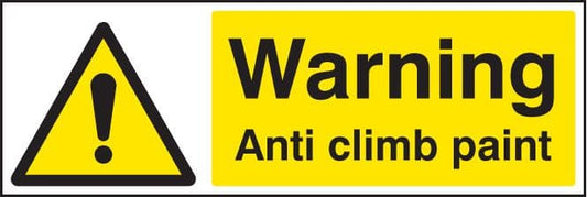 21714M Warning anti climb paint Self Adhesive Vinyl (600x200mm) Safety Sign