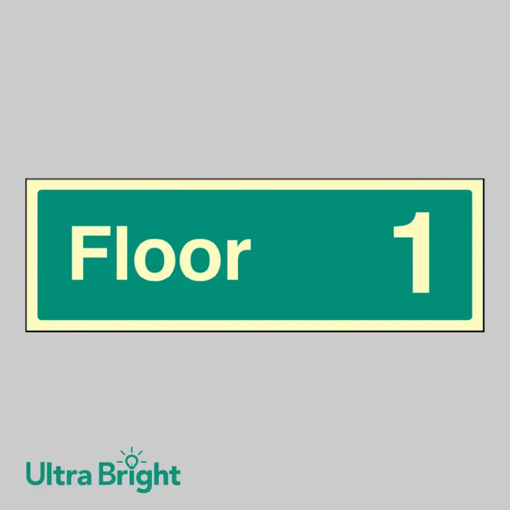 32172L Floor 1 Photoluminescent Rigid (450x150mm) Safety Sign