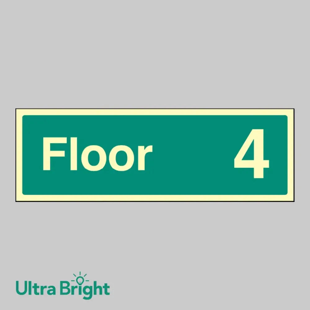 32175L Floor 4 Photoluminescent Rigid (450x150mm) Safety Sign
