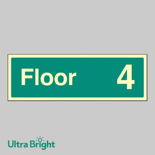 32175L Floor 4 Photoluminescent Rigid (450x150mm) Safety Sign