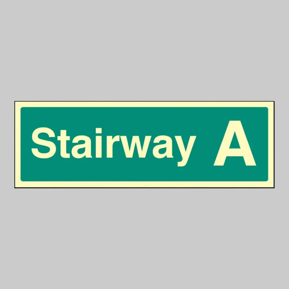 32177L Stairway A Photoluminescent Rigid (450x150mm) Safety Sign