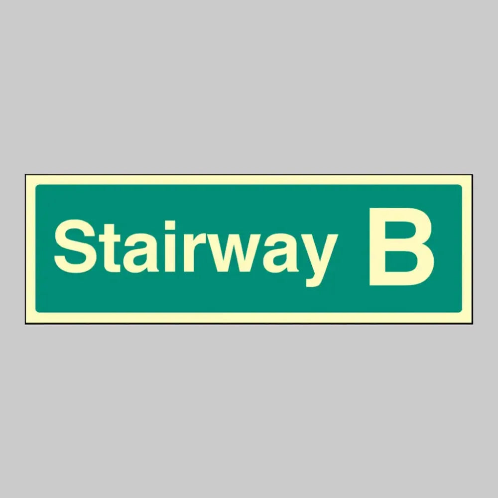 32178L Stairway B Photoluminescent Rigid (450x150mm) Safety Sign