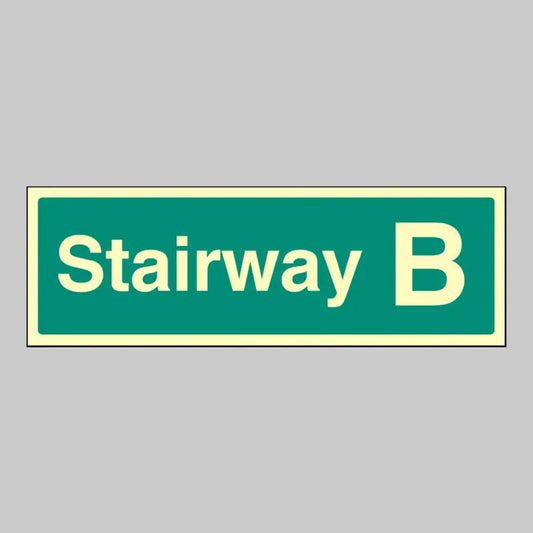 32178L Stairway B Photoluminescent Rigid (450x150mm) Safety Sign