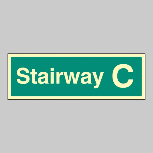 32179L Stairway C Photoluminescent Rigid (450x150mm) Safety Sign