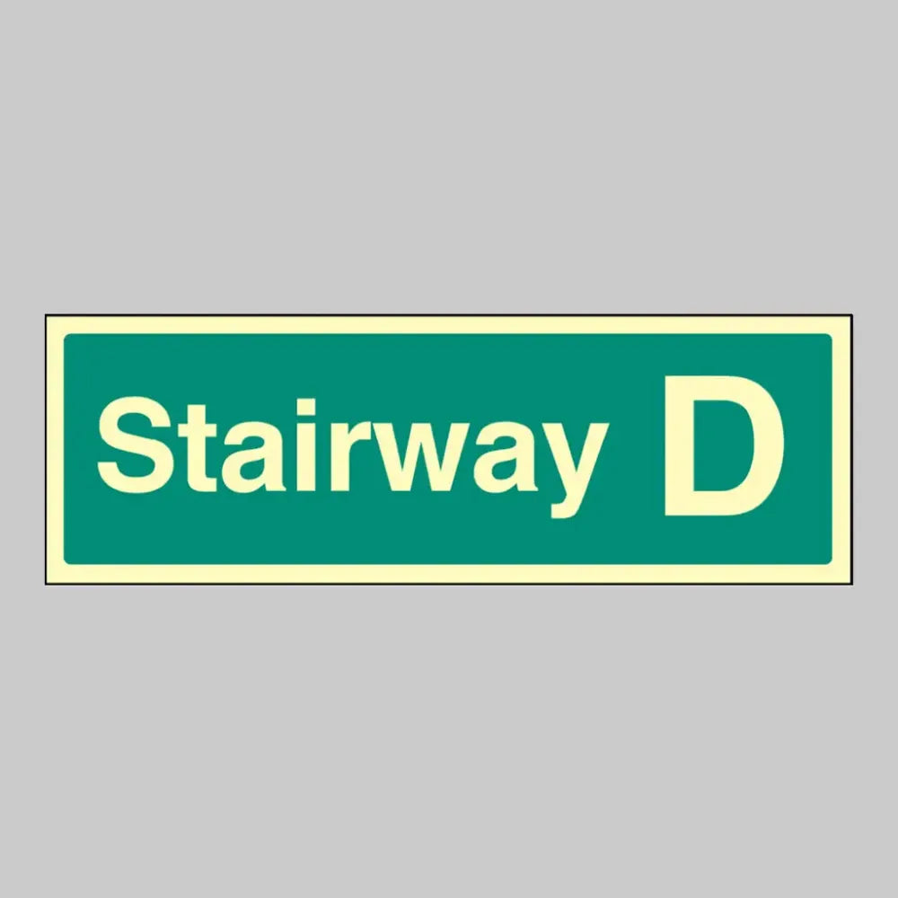 32180L Stairway D Photoluminescent Rigid (450x150mm) Safety Sign