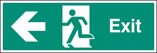 22011L Exit - left Self Adhesive Vinyl (450x150mm) Safety Sign
