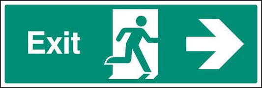 22012L Exit - right Self Adhesive Vinyl (450x150mm) Safety Sign