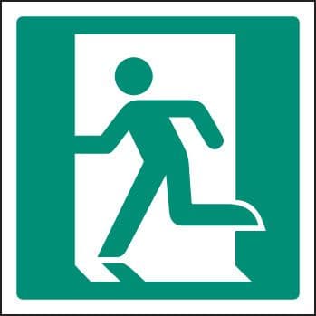 22039F Running man - left Self Adhesive Vinyl (200x200mm) Safety Sign