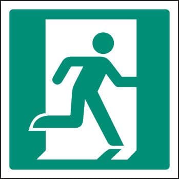 22040C Running man - right Self Adhesive Vinyl (150x150mm) Safety Sign