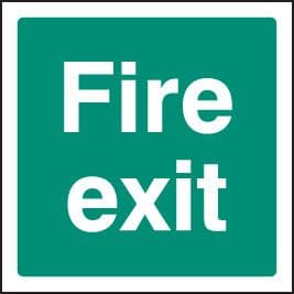 22041F Fire exit Self Adhesive Vinyl (200x200mm) Safety Sign
