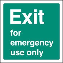22042F Exit emergency use Self Adhesive Vinyl (200x200mm) Safety Sign