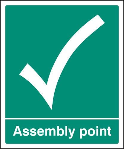 22054H Assembly point Self Adhesive Vinyl (300x250mm) Safety Sign