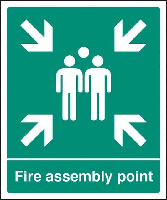 22059Q Fire assembly point Self Adhesive Vinyl (600x450mm) Safety Sign
