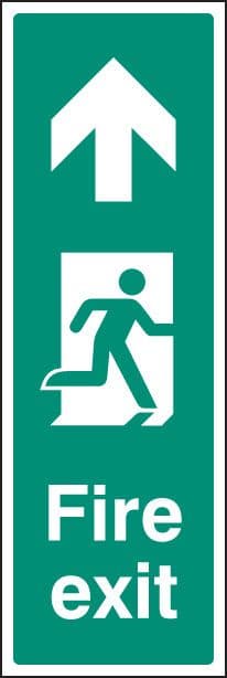 22063L Fire exit up (portrait) Self Adhesive Vinyl (450x150mm) Safety Sign