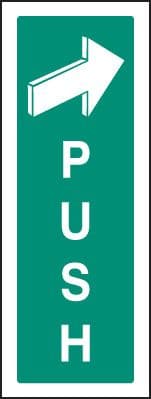 22070S Push Self Adhesive Vinyl (75x200mm) Safety Sign