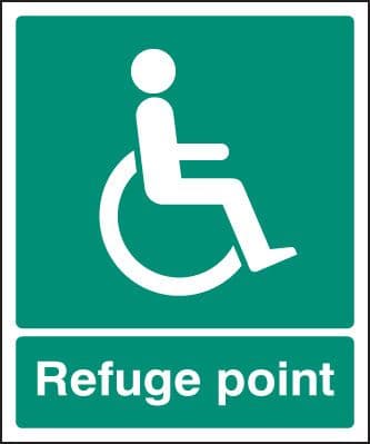 22095H Refuge point Self Adhesive Vinyl (300x250mm) Safety Sign