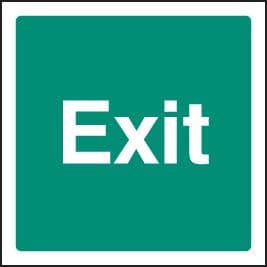 22122F Exit (text only) Self Adhesive Vinyl (200x200mm) Safety Sign