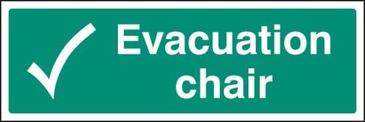 22147G Evacuation chair Self Adhesive Vinyl (300x100mm) Safety Sign