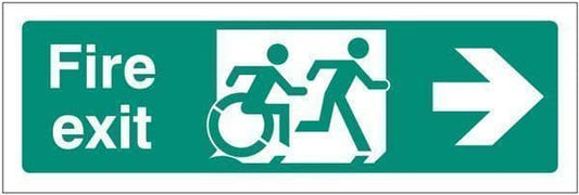 22163L Disabled fire exit arrow right - inclusive design Safety Sign
